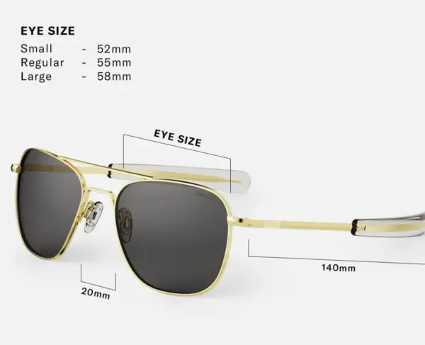 Aviator AF045 Small 52mm Gunmetal & American Gray Non-Polarized - Afbeelding 5
