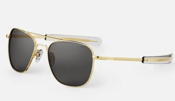Aviator AF058 Regular 55mm 23K Gold & American Gray Polarized - Afbeelding 3
