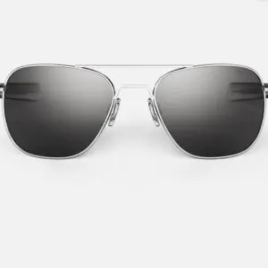 Aviator AF125 Large 58mm Bright Chrome & American Gray Non Polarized
